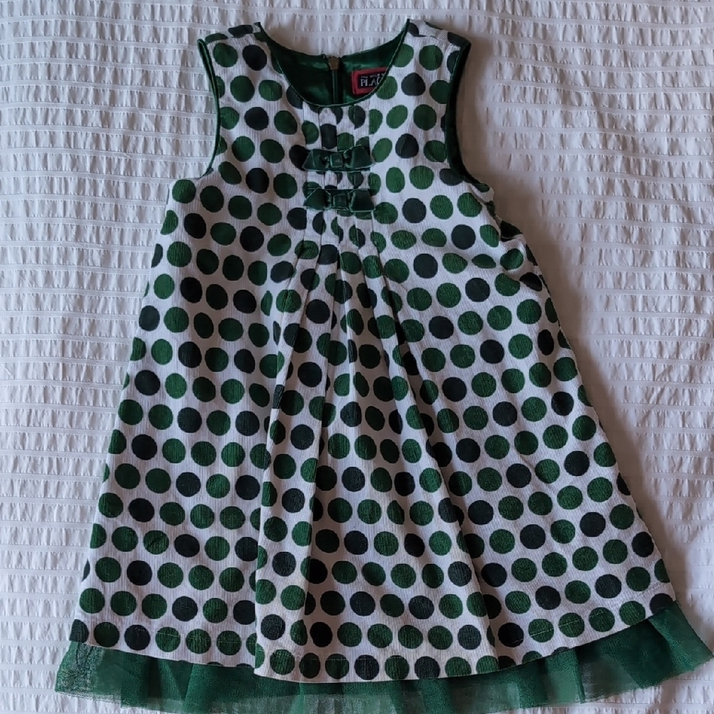 Green Polka Dot Kids Dress